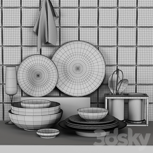 Kitchen decorative set 3ds Max - thumbnail 2