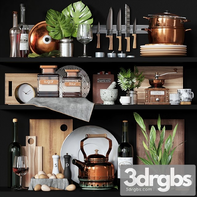 Kitchen decorative set 5 3dsmax Download - thumbnail 1