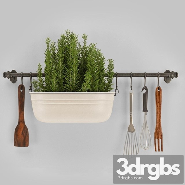 Kitchen-object-set-on-wall 3dsmax Download - thumbnail 1