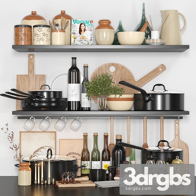 Kitchen set accessories 3dsmax Download - thumbnail 1