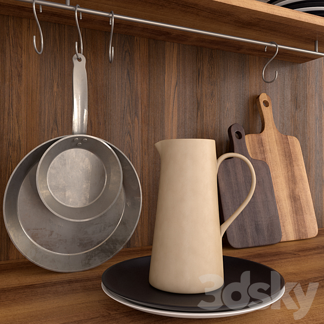 Kitchen set H & M Home 3ds Max - thumbnail 2