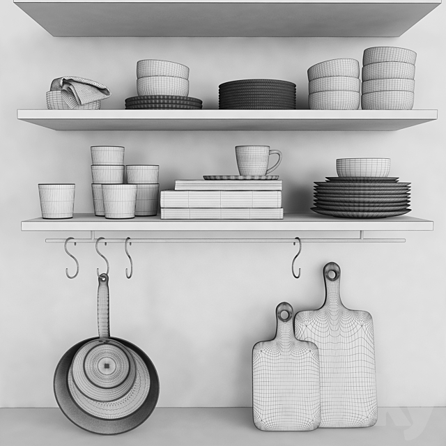 Kitchen set H & M Home 3ds Max - thumbnail 3