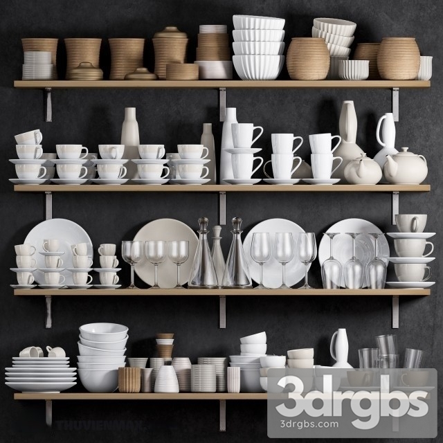 Kitchen Shelf Utensils 3dsmax Download - thumbnail 1