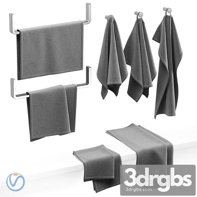 Kitchen towels gray 3dsmax Download - thumbnail 1