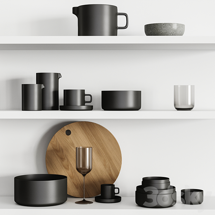 Kitchenware set 02 3DS Max - thumbnail 1