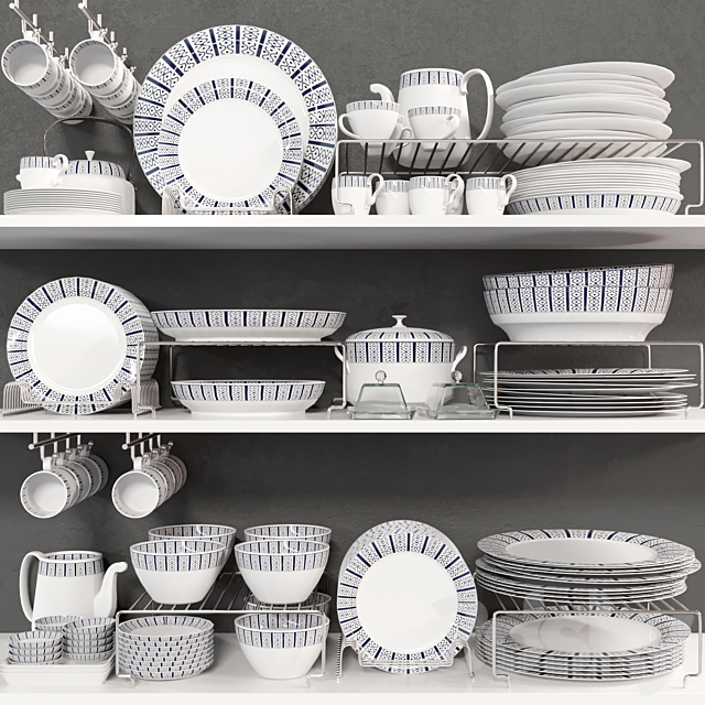 Kitchenware set 8 3ds Max - thumbnail 1