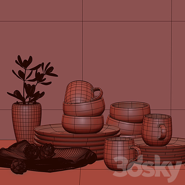 Lake Dinnerware 3ds Max - thumbnail 2