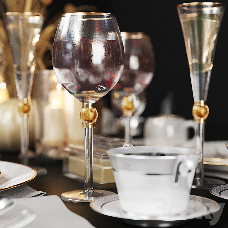 Luxury table setting 3DS Max - thumbnail 2