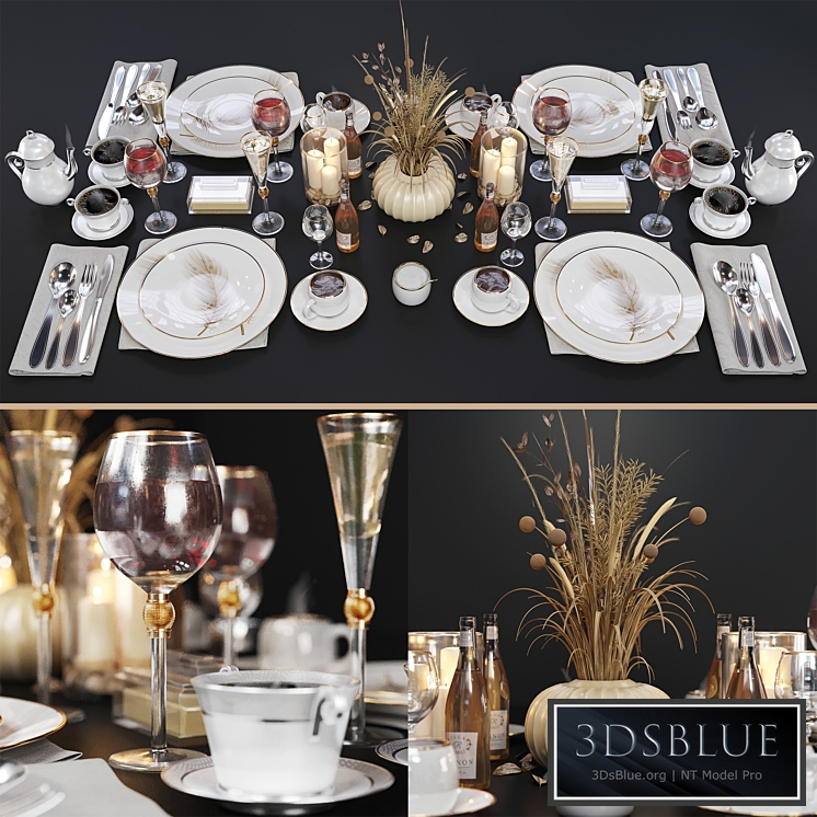 Luxury table setting 3DS Max - thumbnail 3