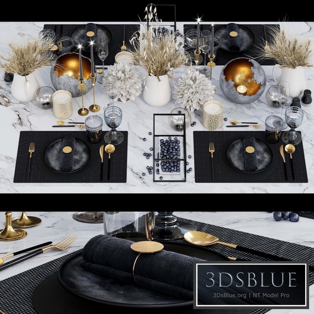 Luxury table setting 3DS Max - thumbnail 3