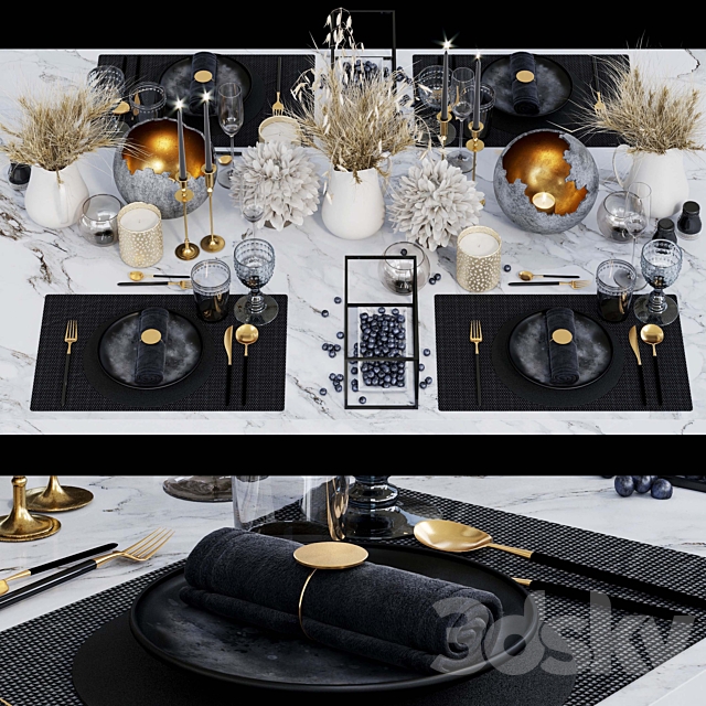 Luxury table setting 3DSMax File - thumbnail 1