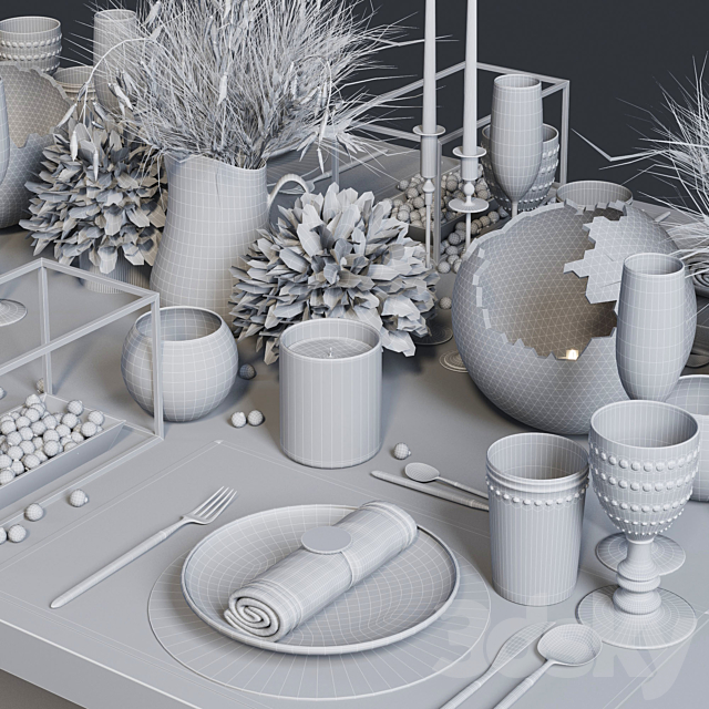 Luxury table setting 3DSMax File - thumbnail 5