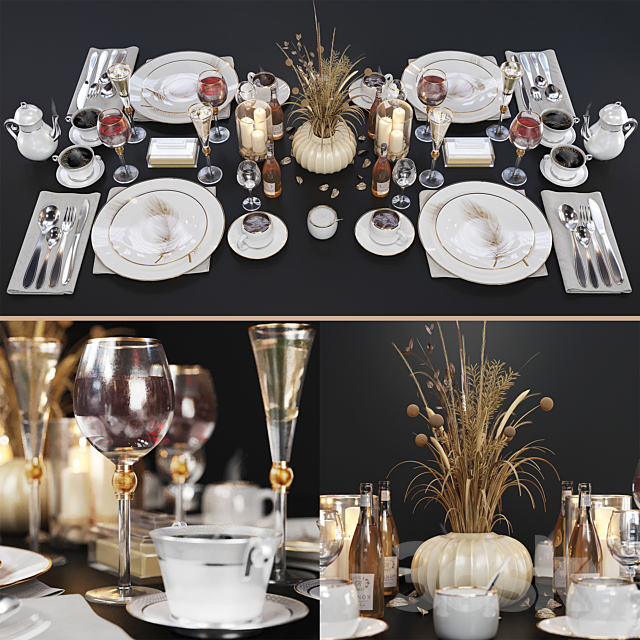 Luxury table setting 3DSMax File - thumbnail 1