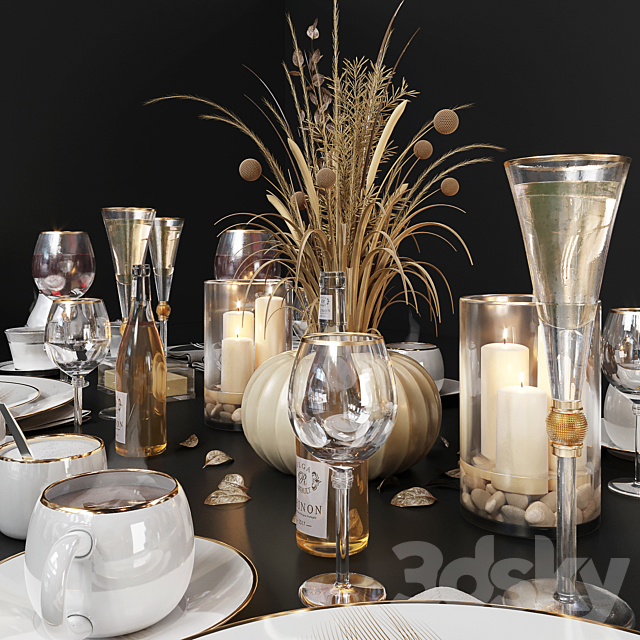 Luxury table setting 3DSMax File - thumbnail 5