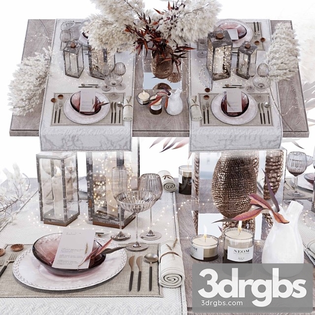 Luxury Table Setting B 3dsmax Download - thumbnail 1