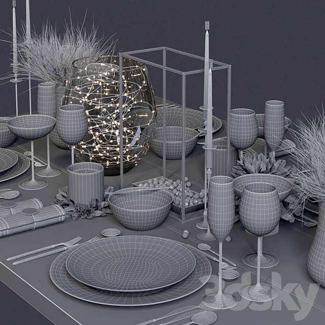 Luxury table setting L 3DSMax File - thumbnail 5