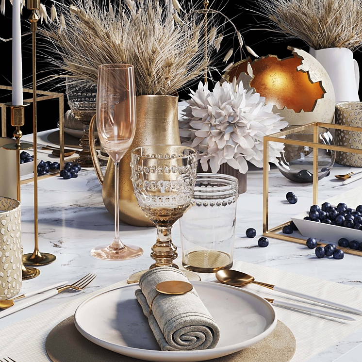 Luxury table setting W 3DS Max - thumbnail 2