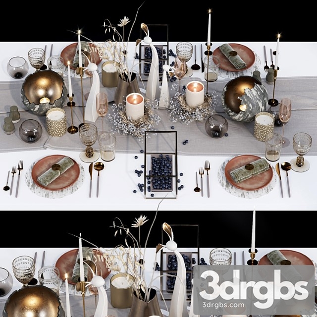 Luxury Table Setting Wreath 3dsmax Download - thumbnail 1