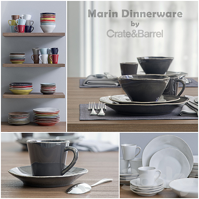 Marin Dinnerware collection by Crate&Barrel 3DSMax File - thumbnail 1