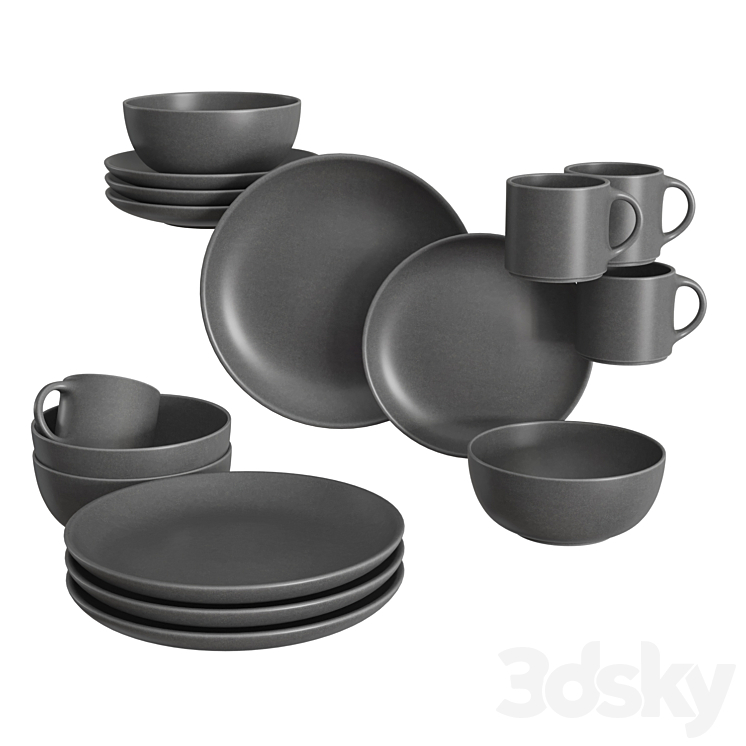 Mason 16-Piece Dinnerware Set 3DS Max - thumbnail 1