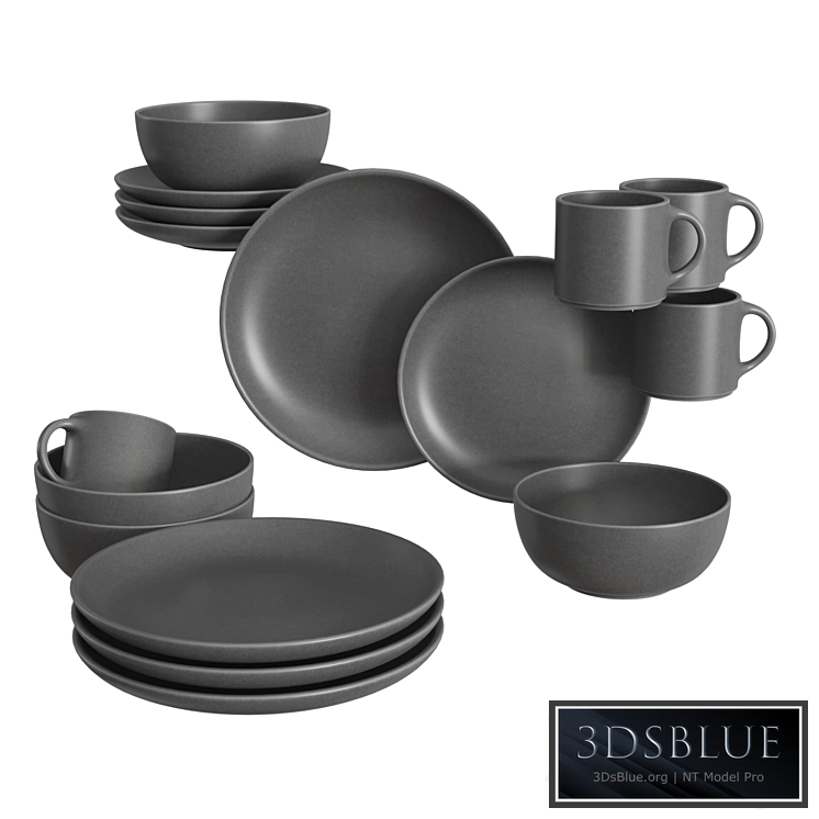 Mason 16-Piece Dinnerware Set 3DS Max - thumbnail 3