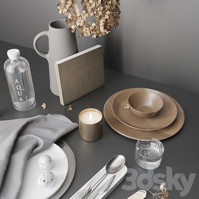 Minimalist tableware 3DSMax File - thumbnail 3