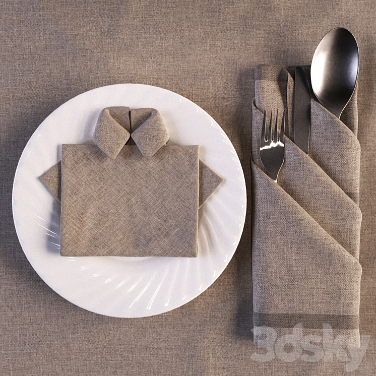 napkins 3DS Max - thumbnail 1