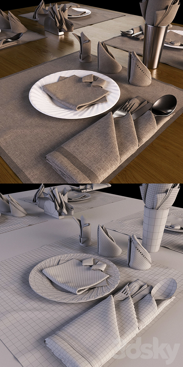 napkins 3DSMax File - thumbnail 3