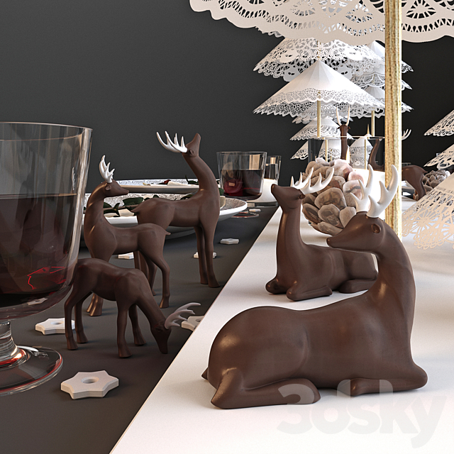 New Year Serving Deer 3DSMax File - thumbnail 2