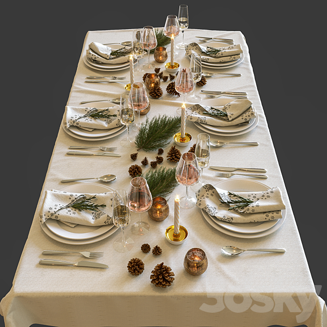 New year’s table setting 3DSMax File - thumbnail 1