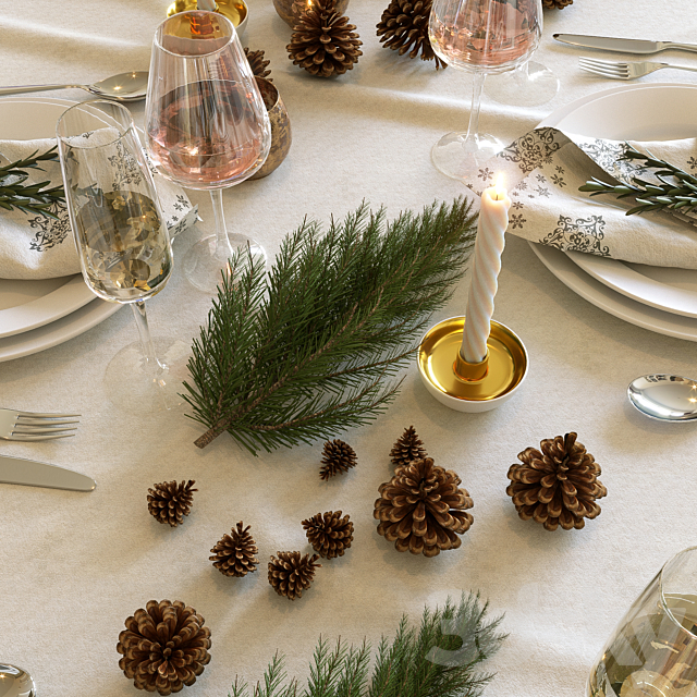 New year’s table setting 3DSMax File - thumbnail 4