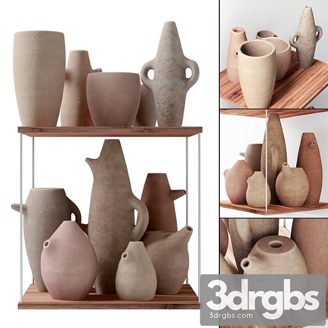 Old-style pottery shelf 3dsmax Download - thumbnail 1