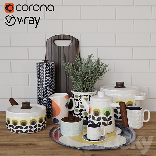 Orla Kiely_kitchen set 3ds Max - thumbnail 1