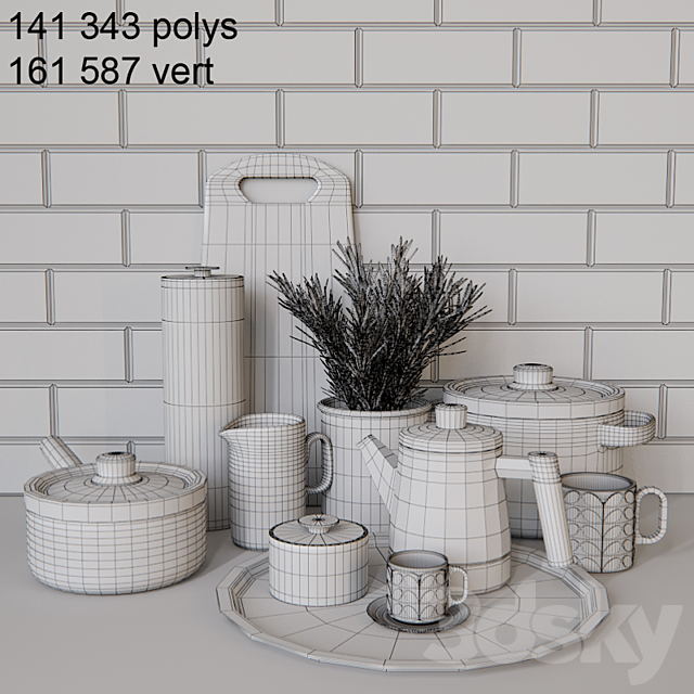 Orla Kiely_kitchen set 3ds Max - thumbnail 3