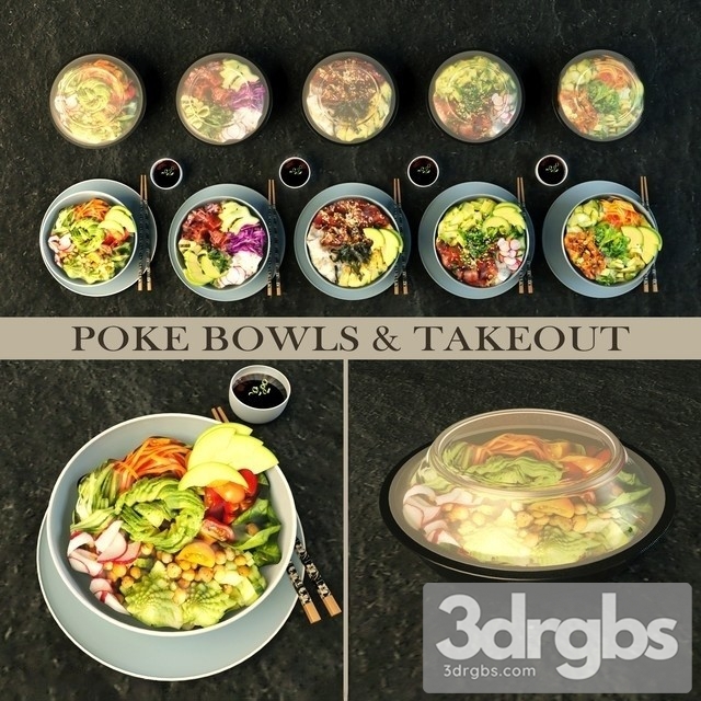 Pokebowl and takeout 3dsmax Download - thumbnail 1