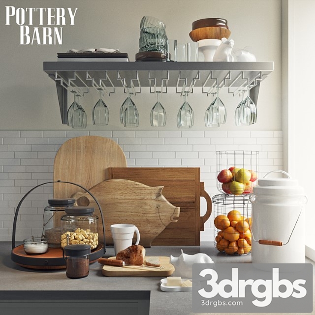 Pottery barn cucina cafe station 3dsmax Download - thumbnail 1