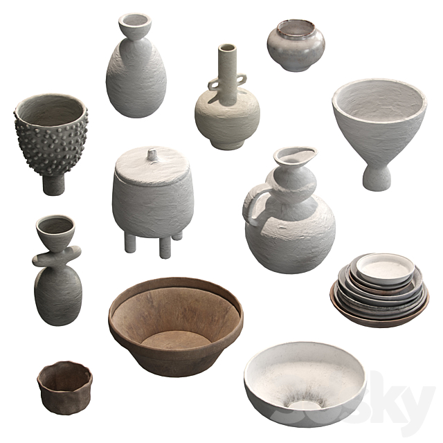 Pottery set v1 3DSMax File - thumbnail 1