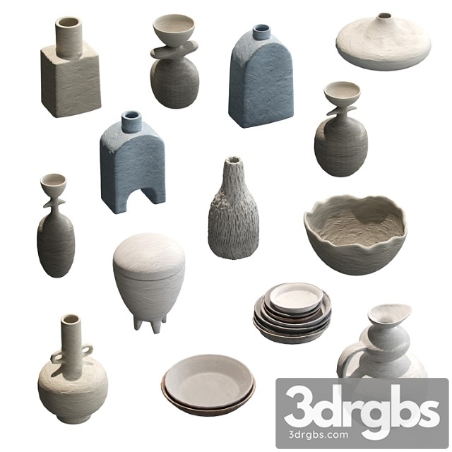 Pottery set v2 3dsmax Download - thumbnail 1