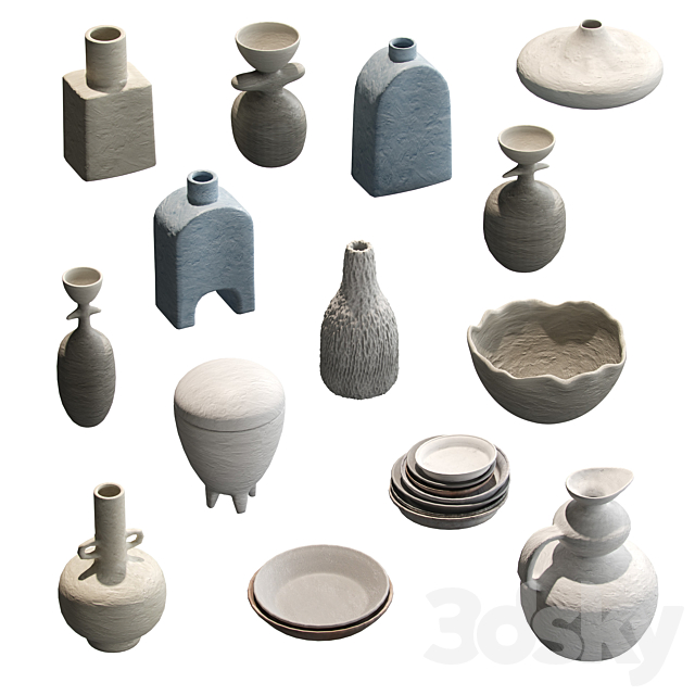 Pottery set v2 3DSMax File - thumbnail 1