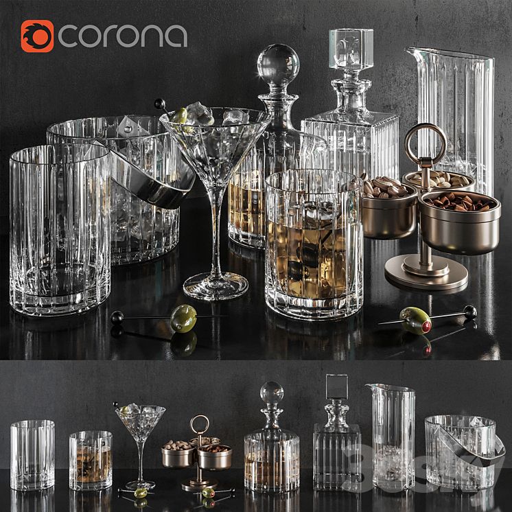 Restoration hardware Barware set01 3DS Max - thumbnail 1