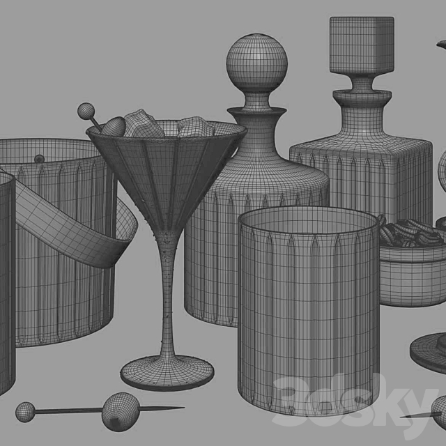 Restoration hardware Barware set01 3DSMax File - thumbnail 3