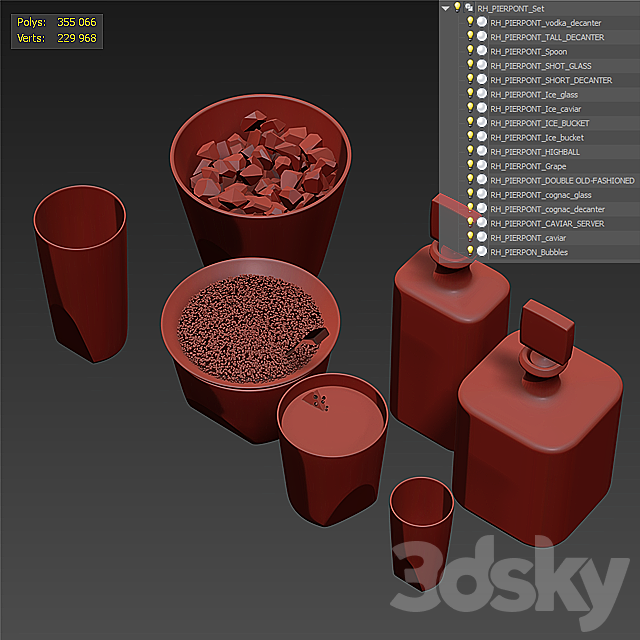 Restoration Hardware Pierpont Barware Collection 3DSMax File - thumbnail 2