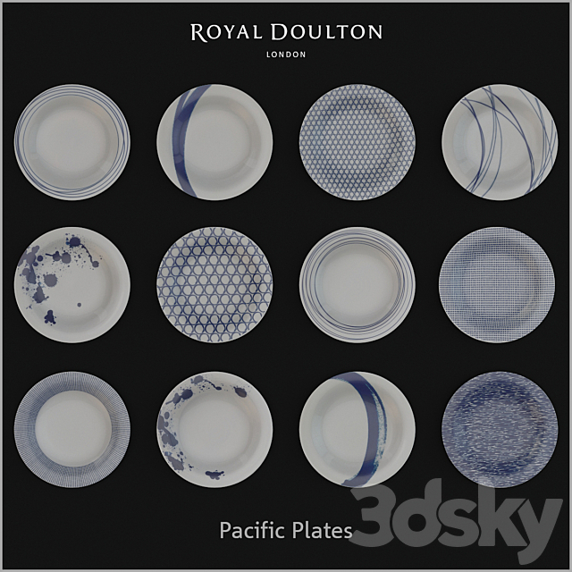 Royal Doulton Ceramic Plates Set 1 3DS Max Model - thumbnail 3