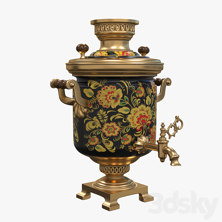 Russian samovar 3DS Max - thumbnail 1