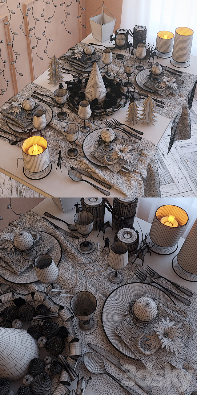 Serving table 7 3DS Max Model - thumbnail 3