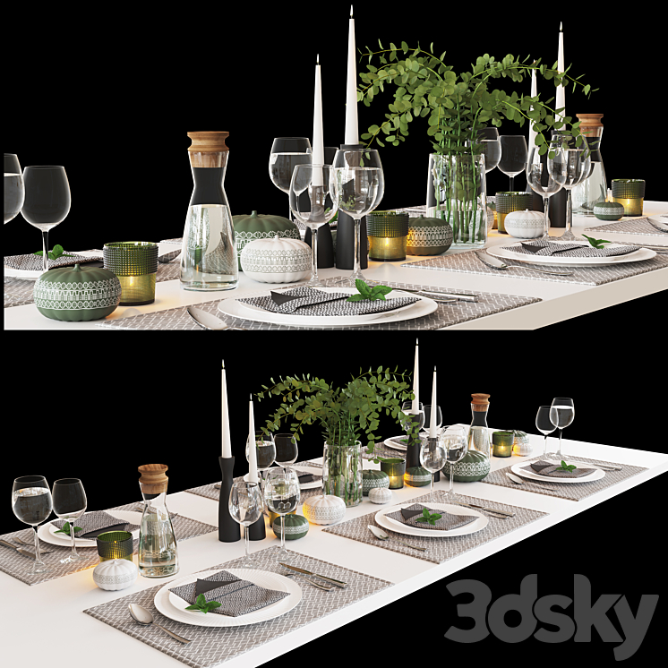 serving table set 001 3DS Max - thumbnail 1