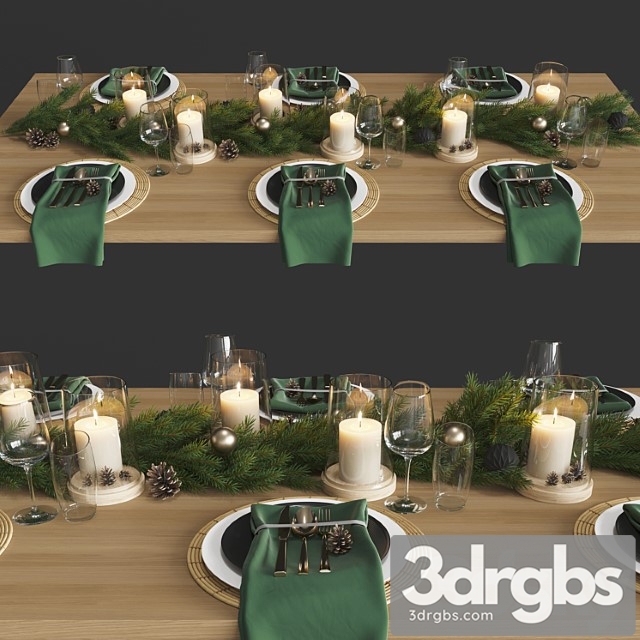 Serving Table Set 003 3dsmax Download - thumbnail 1