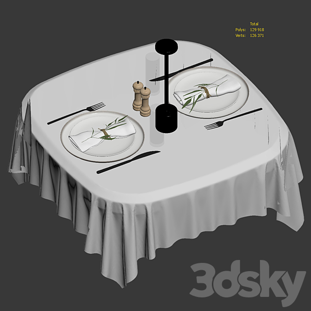 Serving with greens for a cafe restaurant 3DS Max Model - thumbnail 3