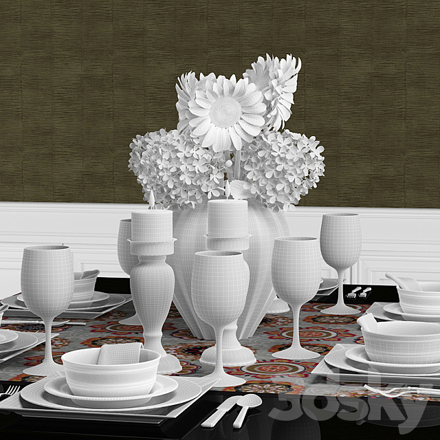 Serving with sunflowers 3DSMax File - thumbnail 3