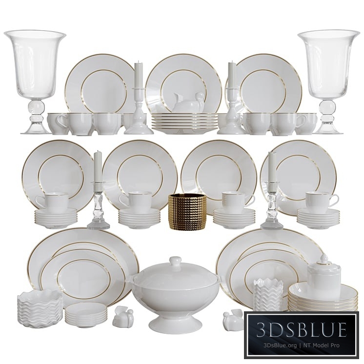 Set of Dishes 2 3DS Max - thumbnail 3